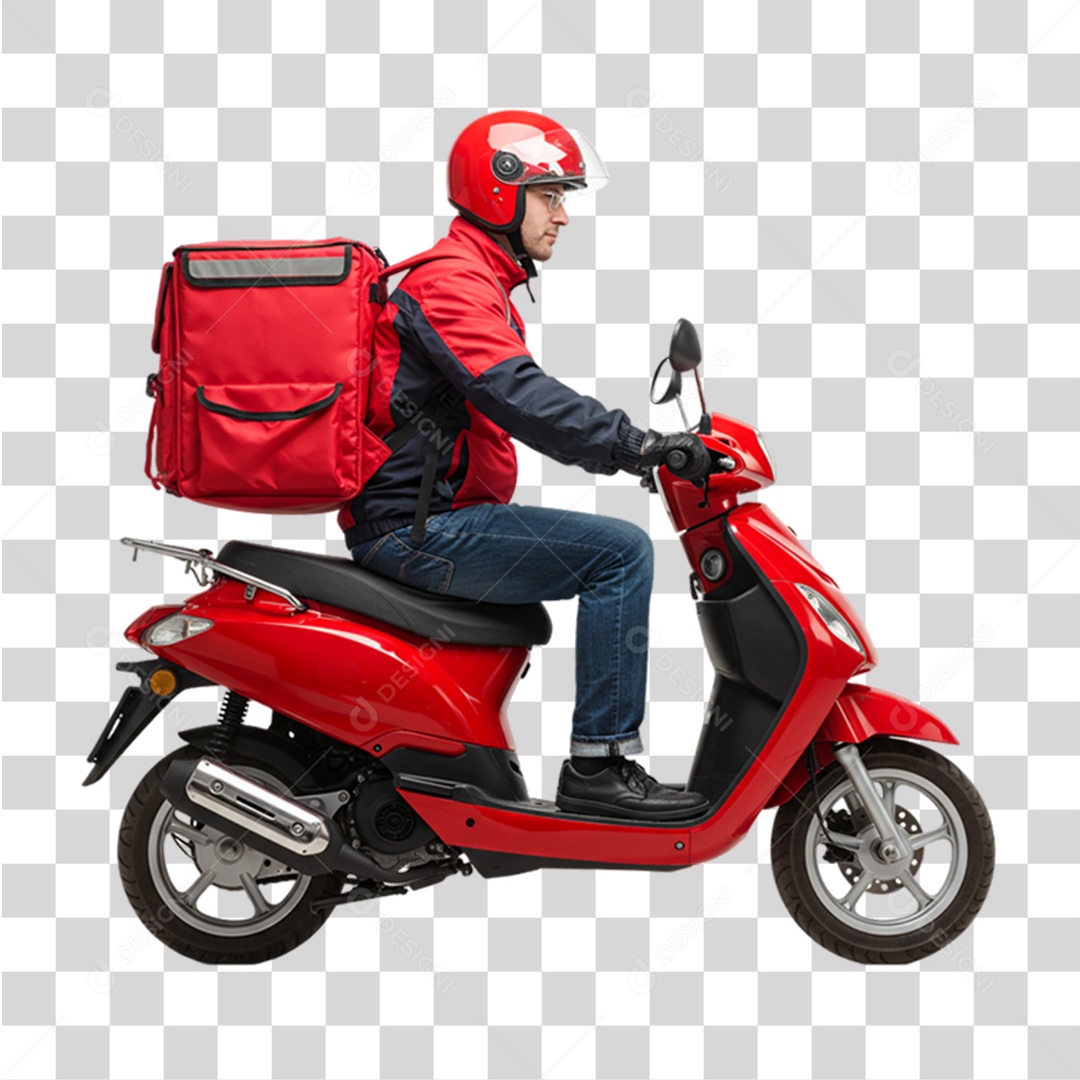 Entregador Delivery Motoboy PNG Transparente
