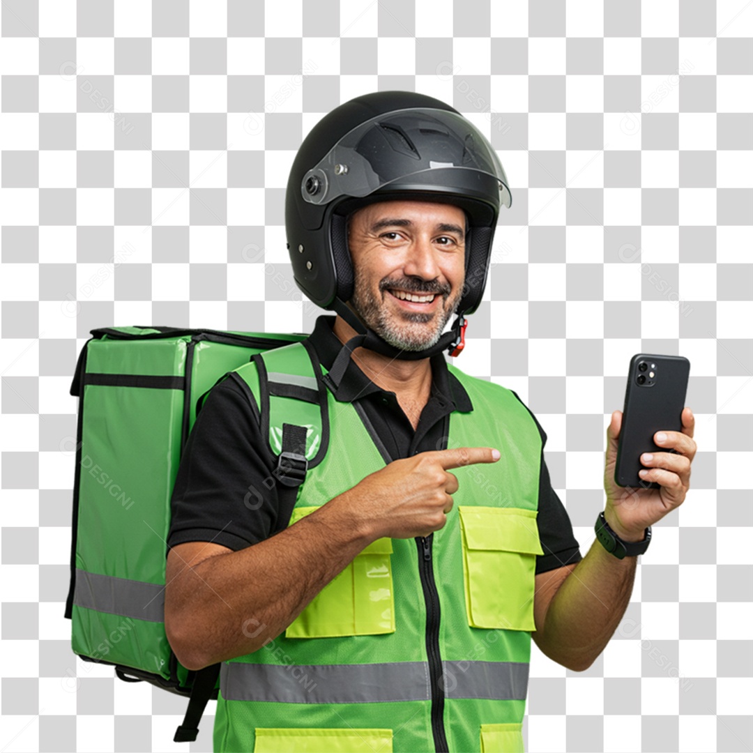 Entregador Delivery Motoboy PNG Transparente