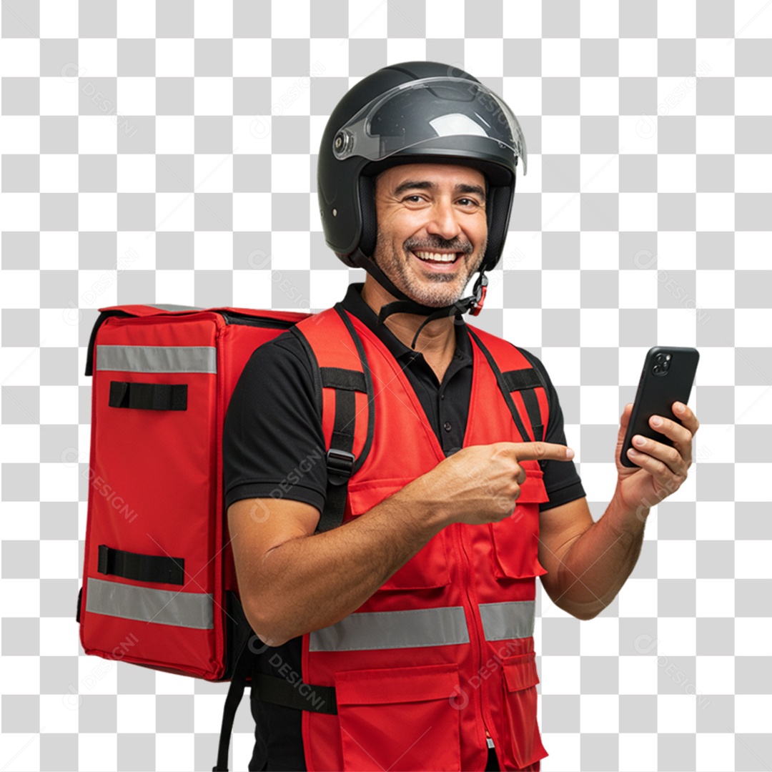 Entregador Delivery Motoboy PNG Transparente