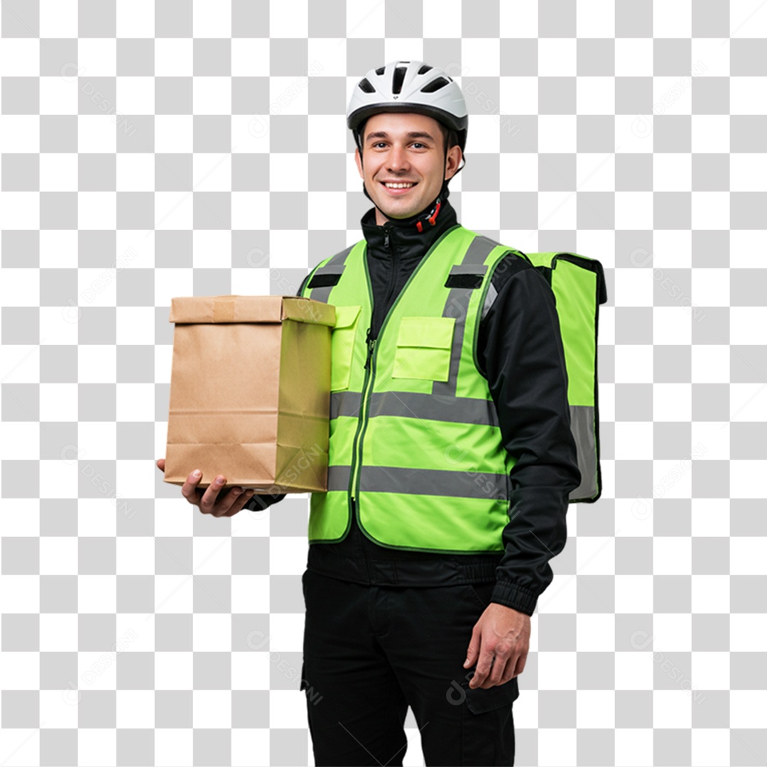 Entregador Delivery Motoboy PNG Transparente