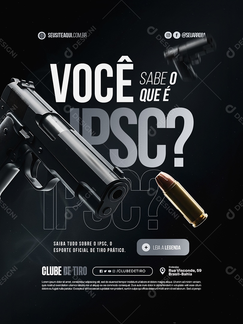 Clube de Tiro Você Sabe o Que é IPSC Social Media PSD Editável
