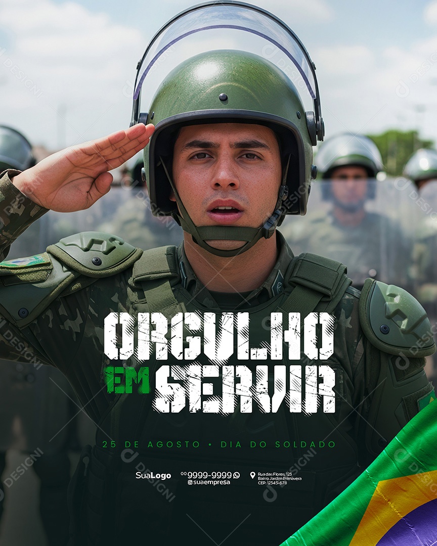 Dia do Soldado 25 de Agosto Social Media PSD Editável
