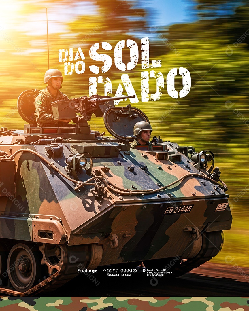 Dia do Soldado 25 de Agosto Social Media PSD Editável