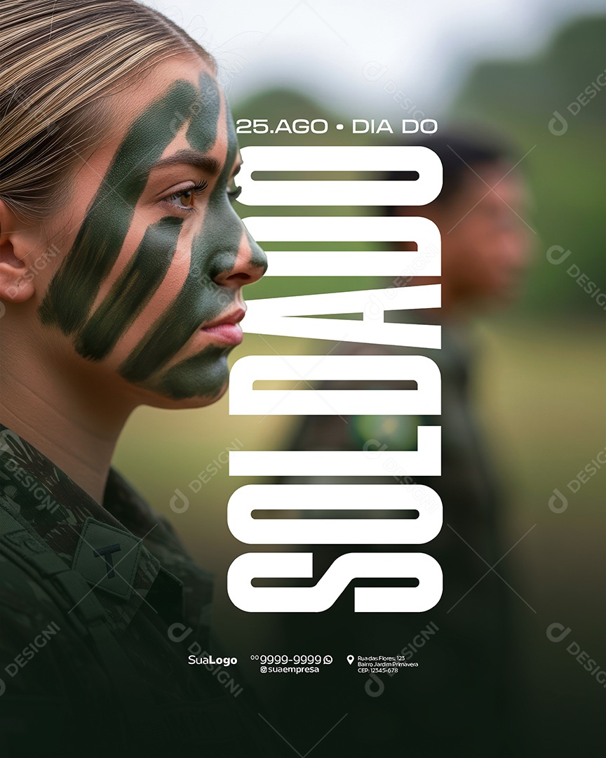 Dia do Soldado 25 de Agosto Social Media PSD Editável