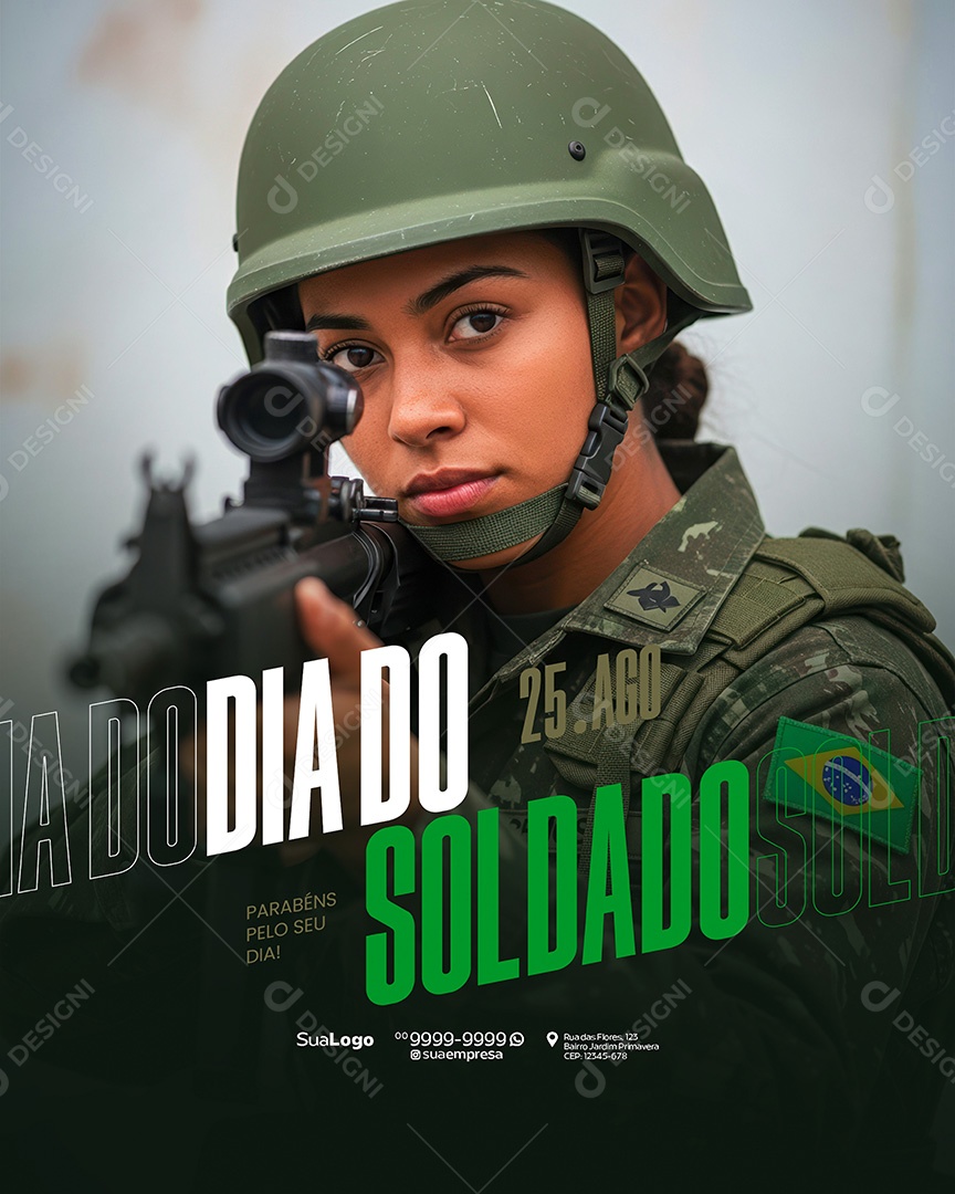Dia do Soldado 25 de Agosto Social Media PSD Editável