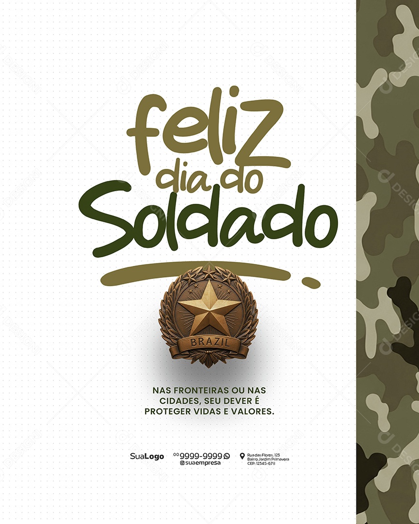 Dia do Soldado 25 de Agosto Social Media PSD Editável