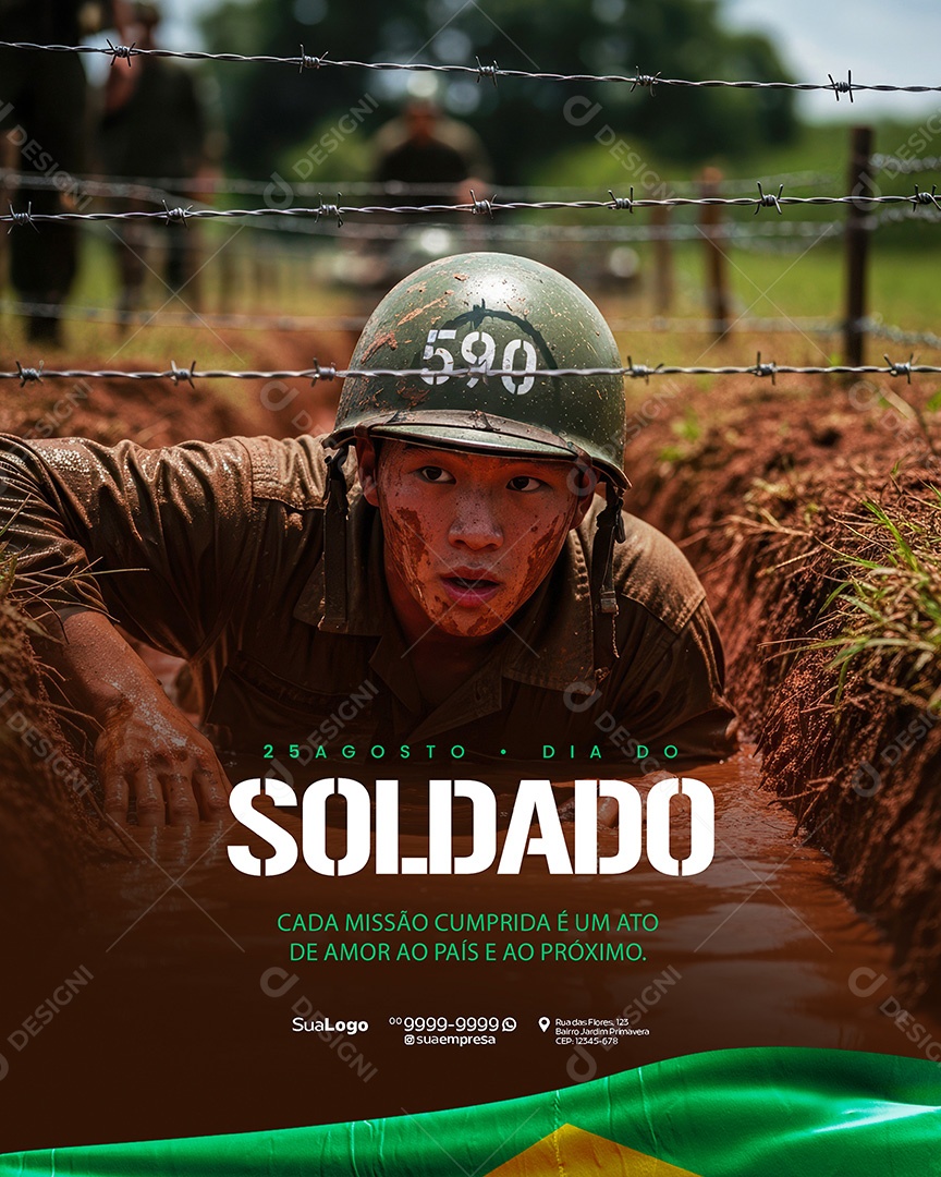Dia do Soldado 25 de Agosto Social Media PSD Editável