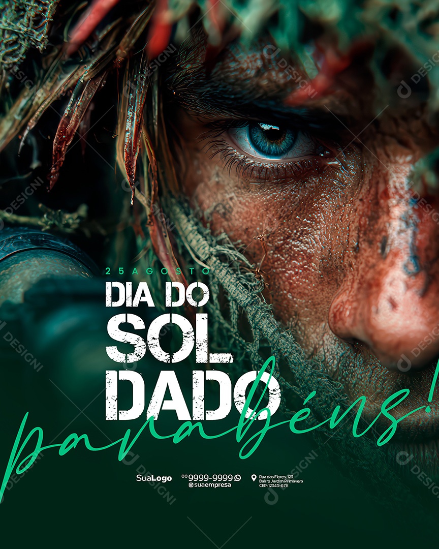Dia do Soldado 25 de Agosto Social Media PSD Editável