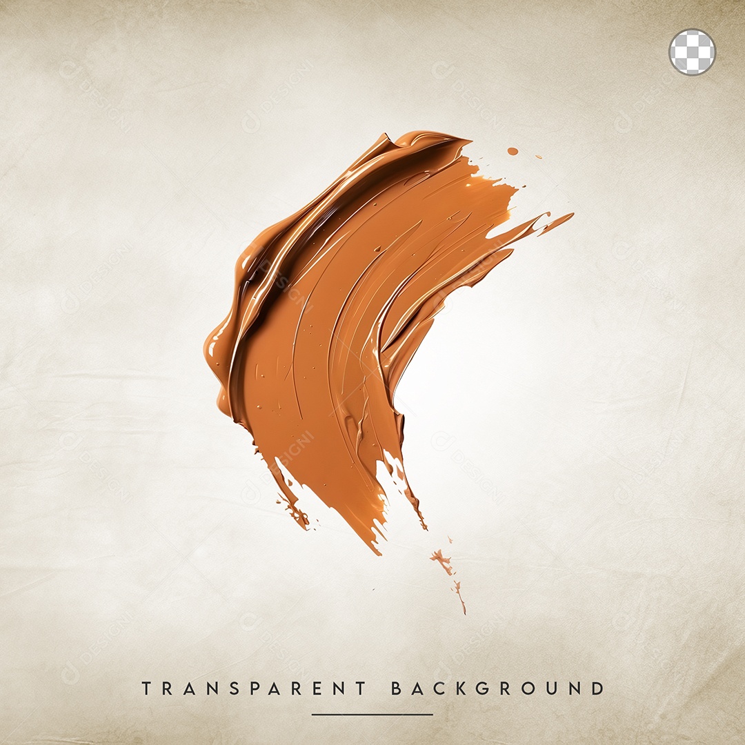 Elemento 3D Pinceladas De base Líquida Marrom Para Composição PSD
