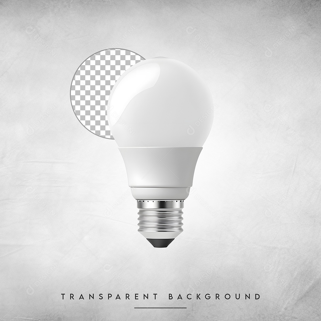 Elemento 3D Lâmpada Branca Para Composição PSD