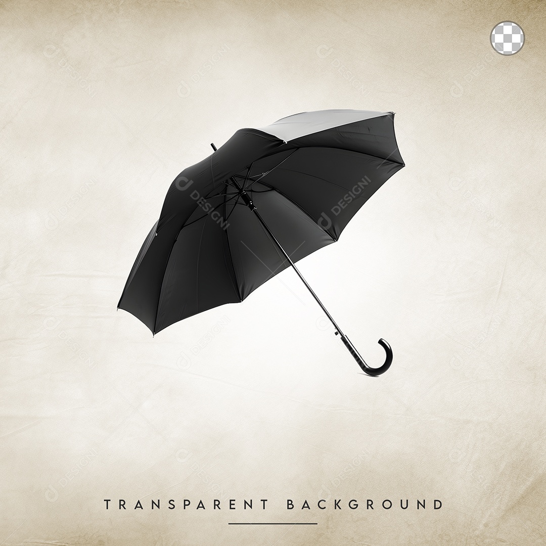 Elemento 3D Guarda-Chuva Preto Para Composição PSD