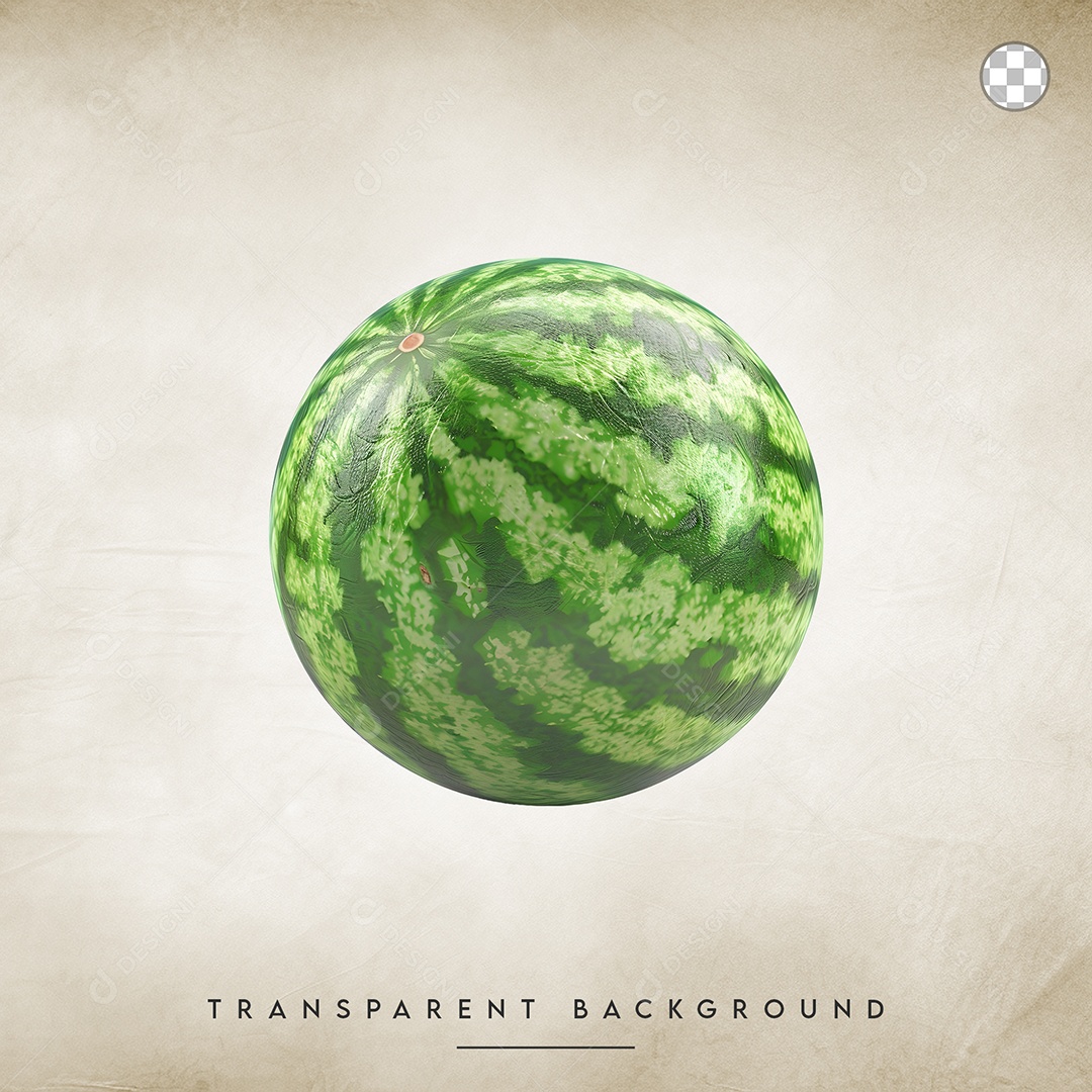 Elemento 3D Melancia Para Composição PSD