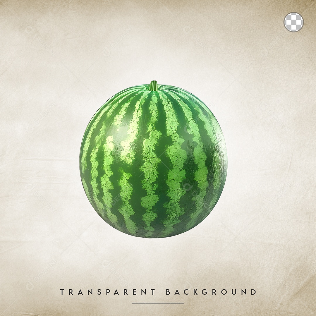 Elemento 3D Melancia Para Composição PSD