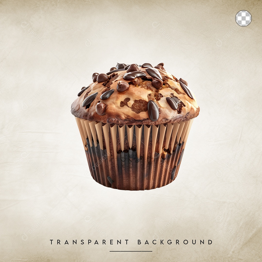 Elemento 3D Muffin Para Composição PSD