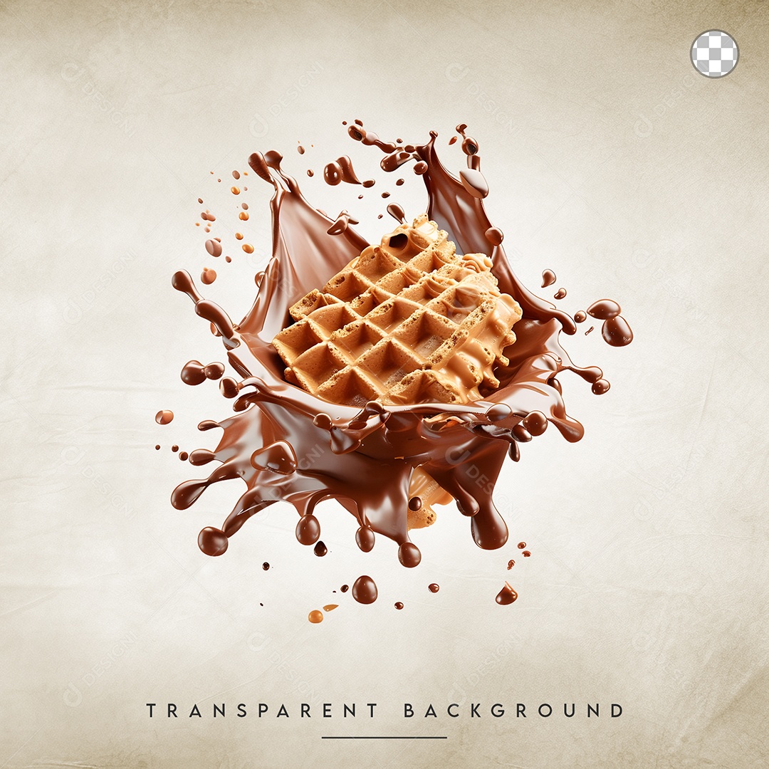Elemento 3D Waffle Belga Para Composição PSD