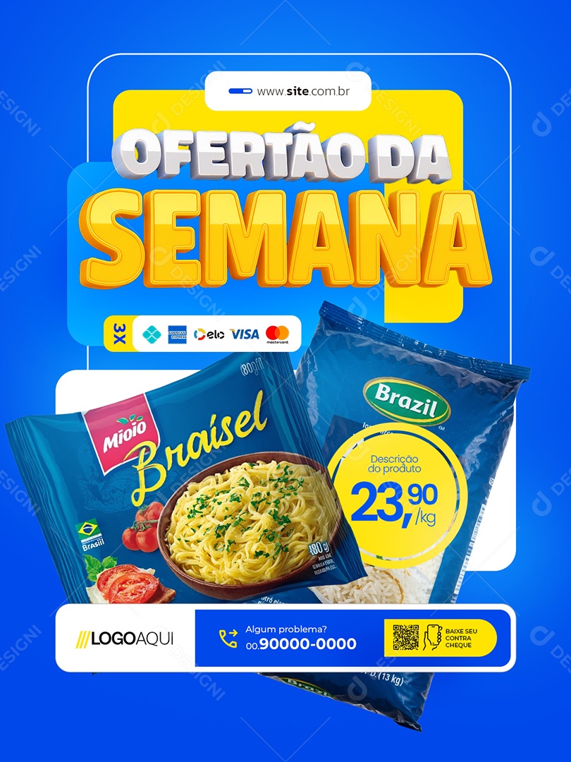 Supermercado Ofertão da Semana Social Media PSD Editável
