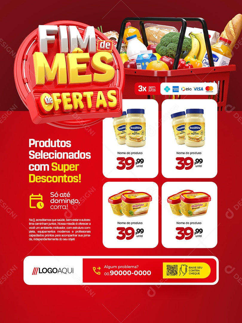 Encarte Fim de Mês Ofertas Social Media PSD Editável