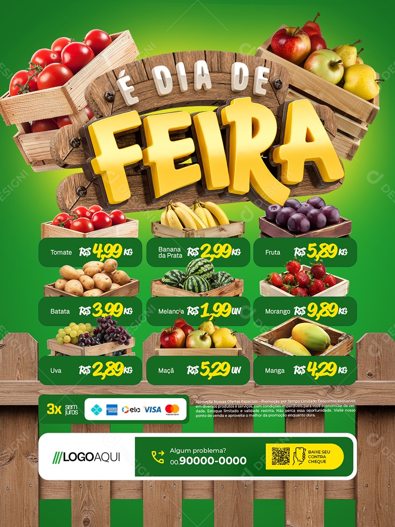 Encarte É Dia de Feira Social Media PSD Editável