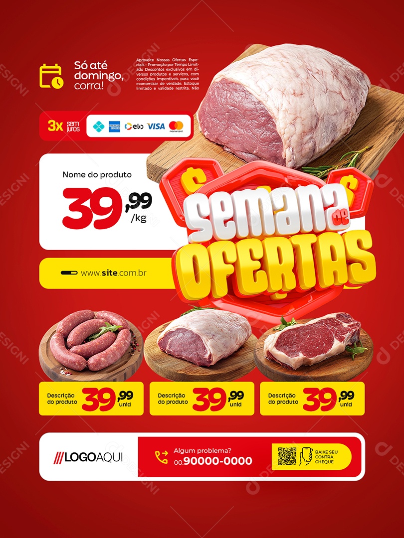Supermercado Semana de Ofertas Social Media PSD Editável