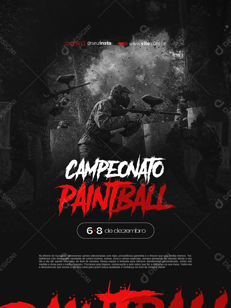 Torneio de Paintball Social Media PSD Editável
