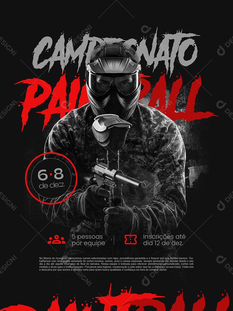 Torneio de Paintball Social Media PSD Editável