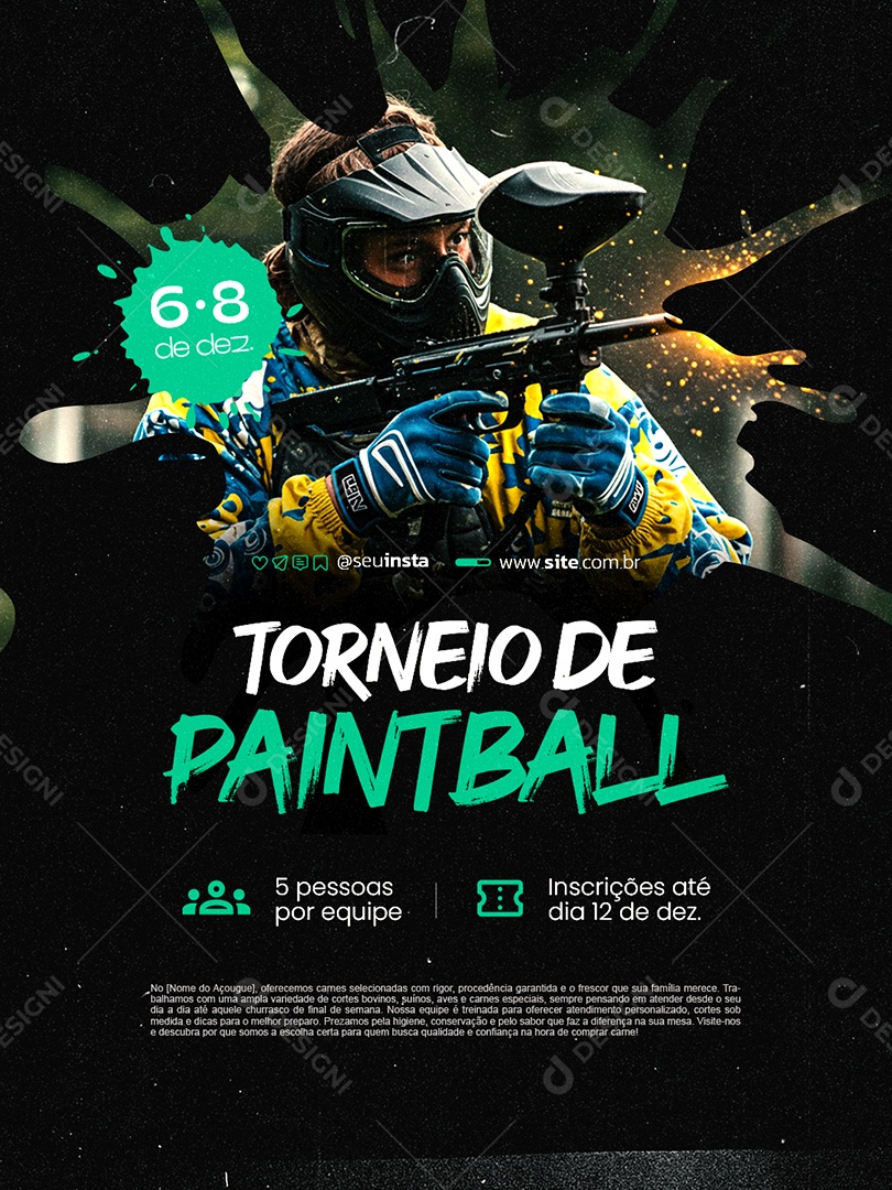 Torneio de Paintball Social Media PSD Editável
