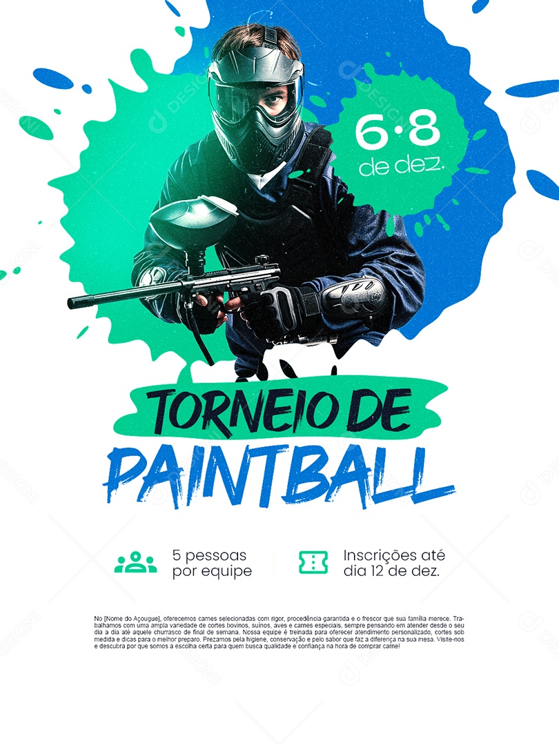Torneio de Paintball Social Media PSD Editável