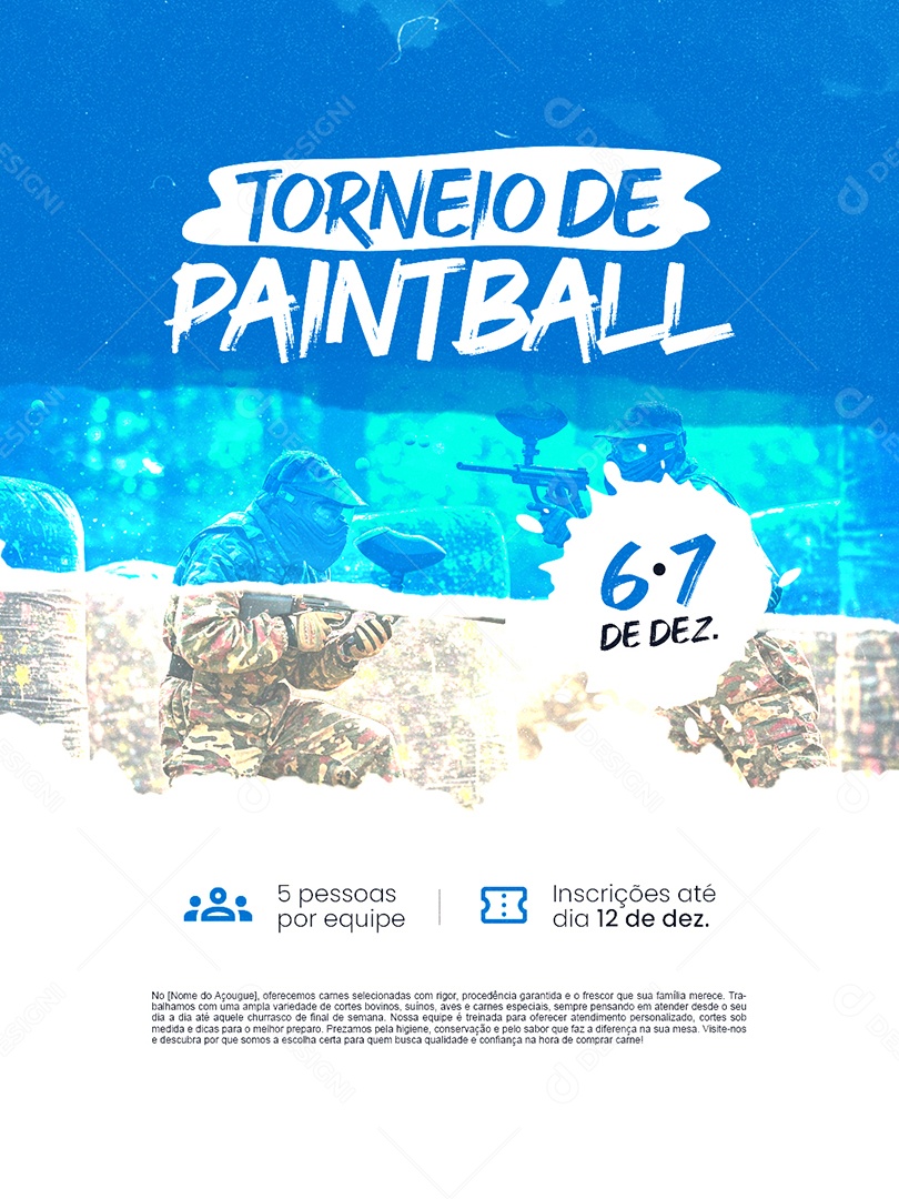 Torneio de Paintball Social Media PSD Editável