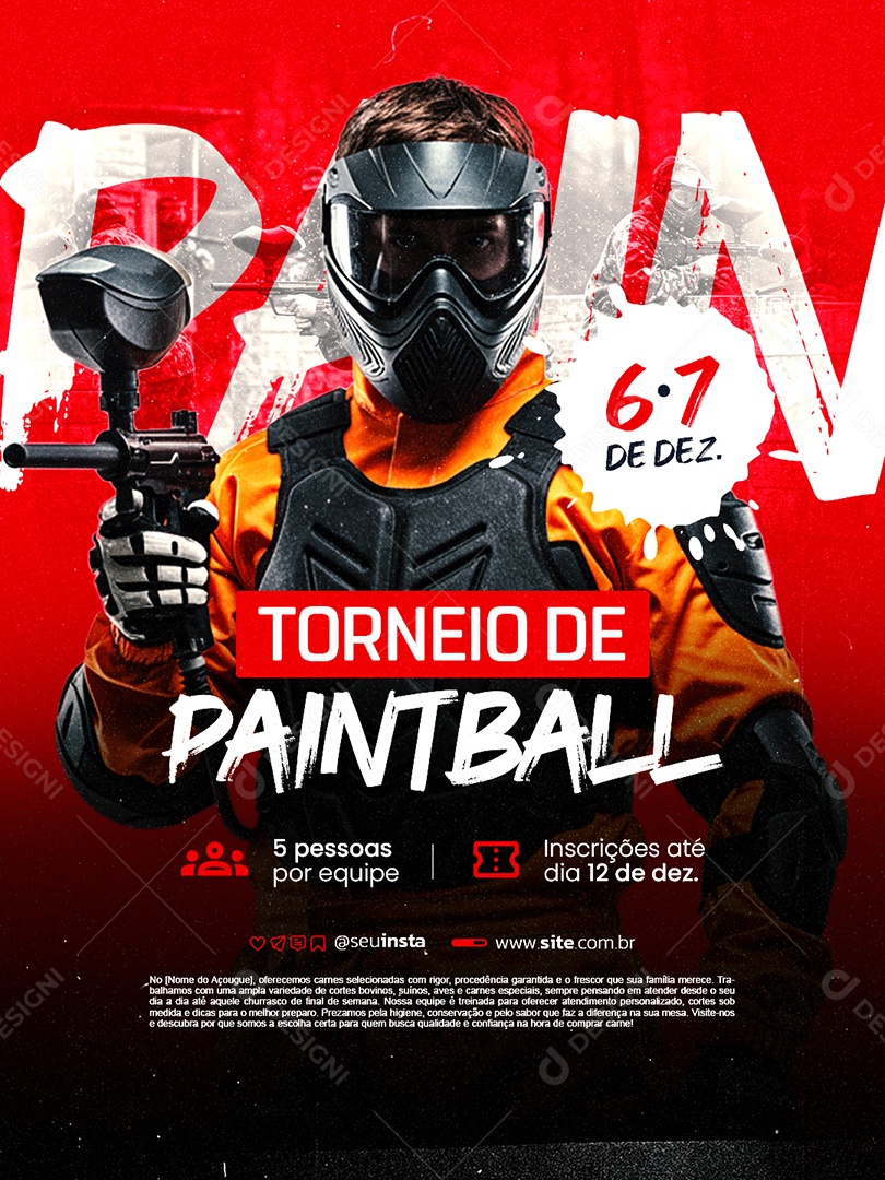 Torneio de Paintball Social Media PSD Editável