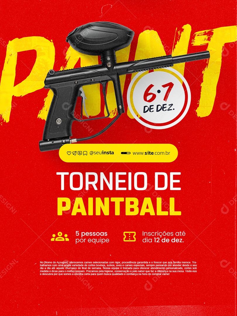 Torneio de Paintball Social Media PSD Editável