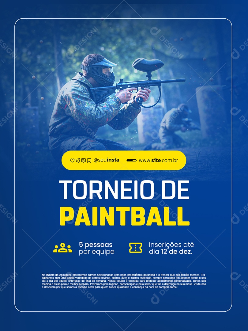 Torneio de Paintball Social Media PSD Editável