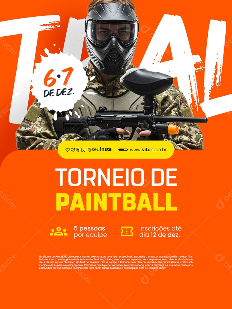 Torneio de Paintball Social Media PSD Editável
