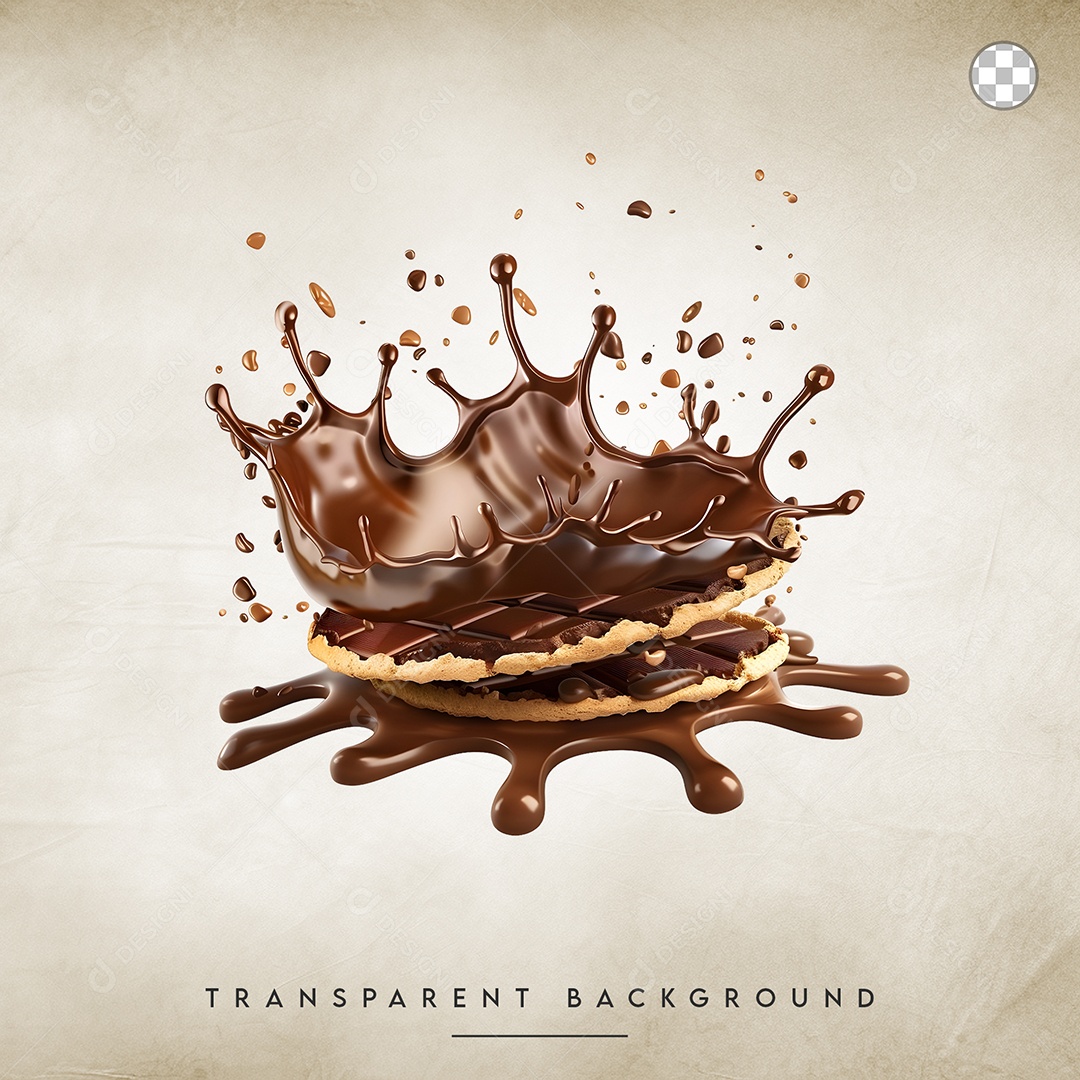 Elemento 3D Waffle Belga Para Composição PSD