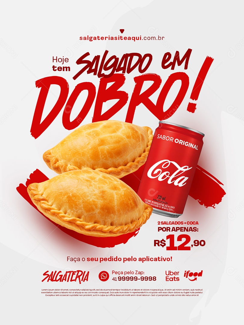 Salgados em Dobro Social Media PSD Editável