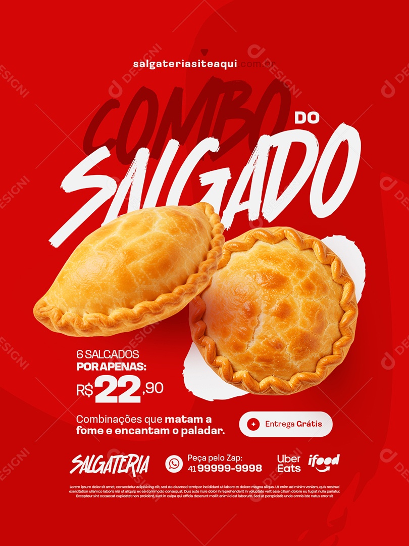 Salgados Combo do Salgado Social Media PSD Editável