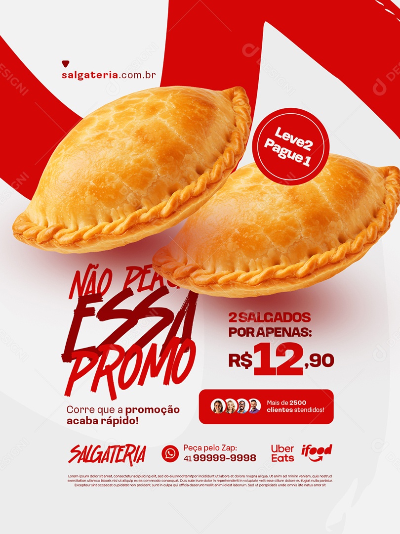 Salgados Não Perca essa Promoção Social Media PSD Editável