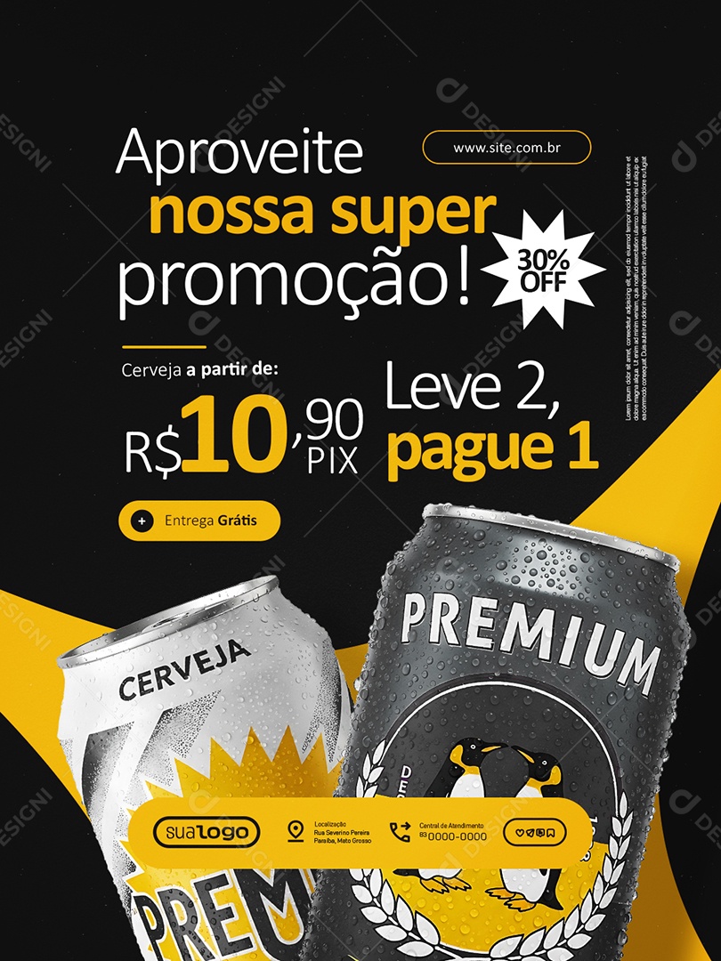 Distribuidora de Bebidas Aproveite Nossa Super Promoção Social Media PSD Editável