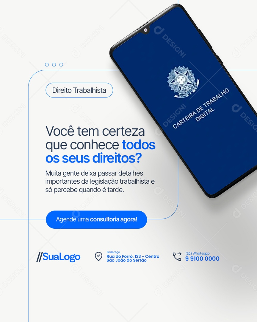 Advocacia Você Conhece Seus Diretos Social Media PSD Editável