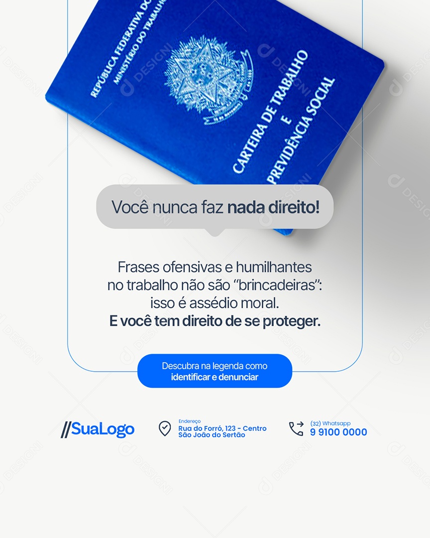 Advocacia Férias Ofensivas Social Media PSD Editável