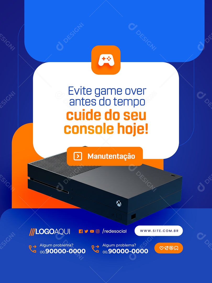 Loja de Games Manutenção Social Media PSD Editável