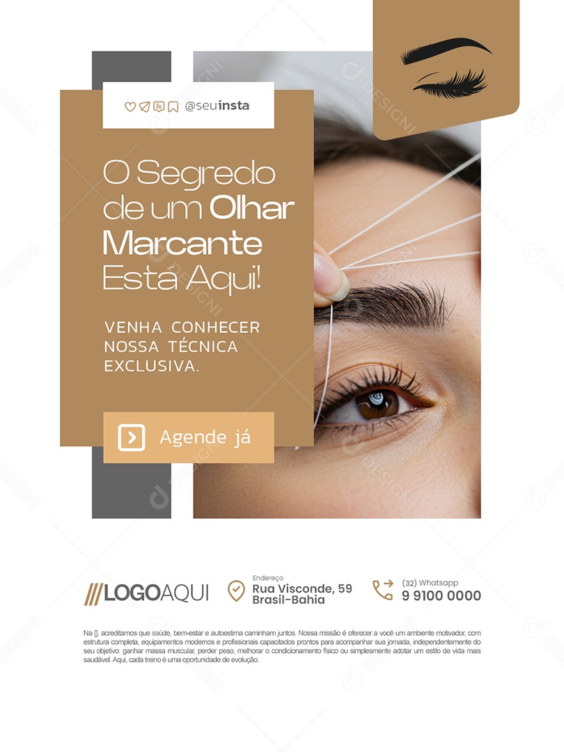 Sobrancelhas o Segredo de um Olhar Social Media PSD Editável