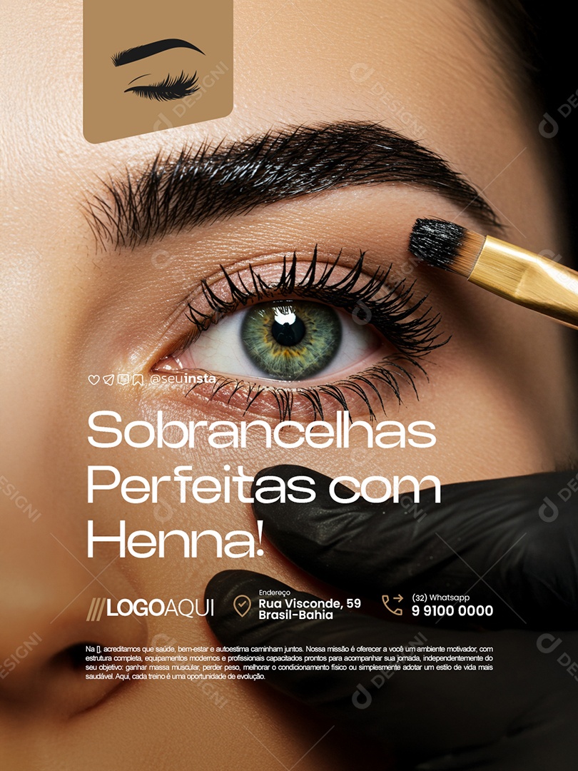 Sobrancelhas Perfeita com Henna Social Media PSD Editável
