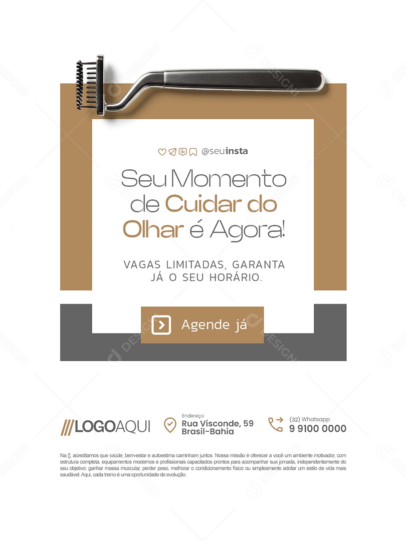 Sobrancelhas Seu Momento de Cuidar Social Media PSD Editável