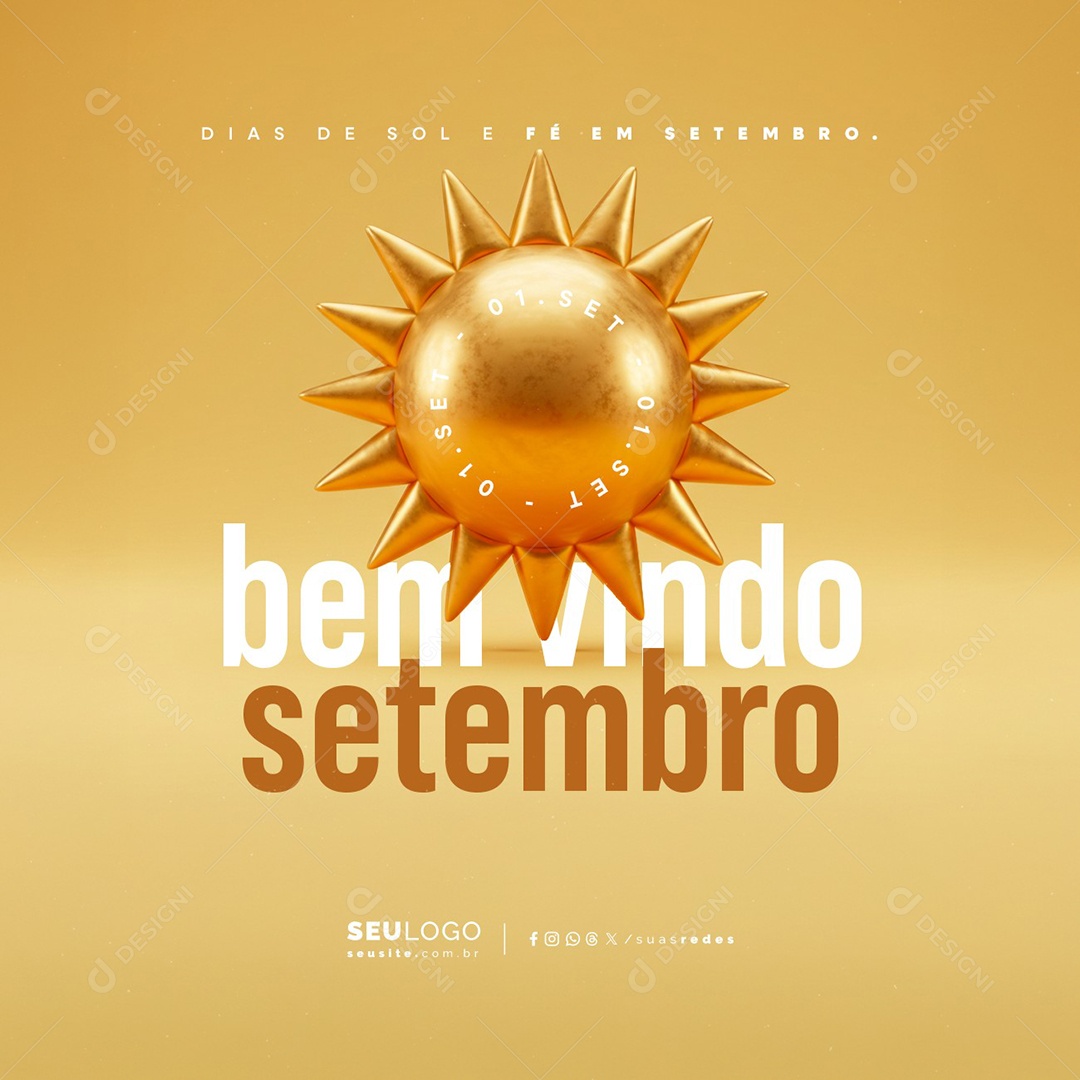 Bem Vindo Setembro Boas Vindas Social Media PSD Editável