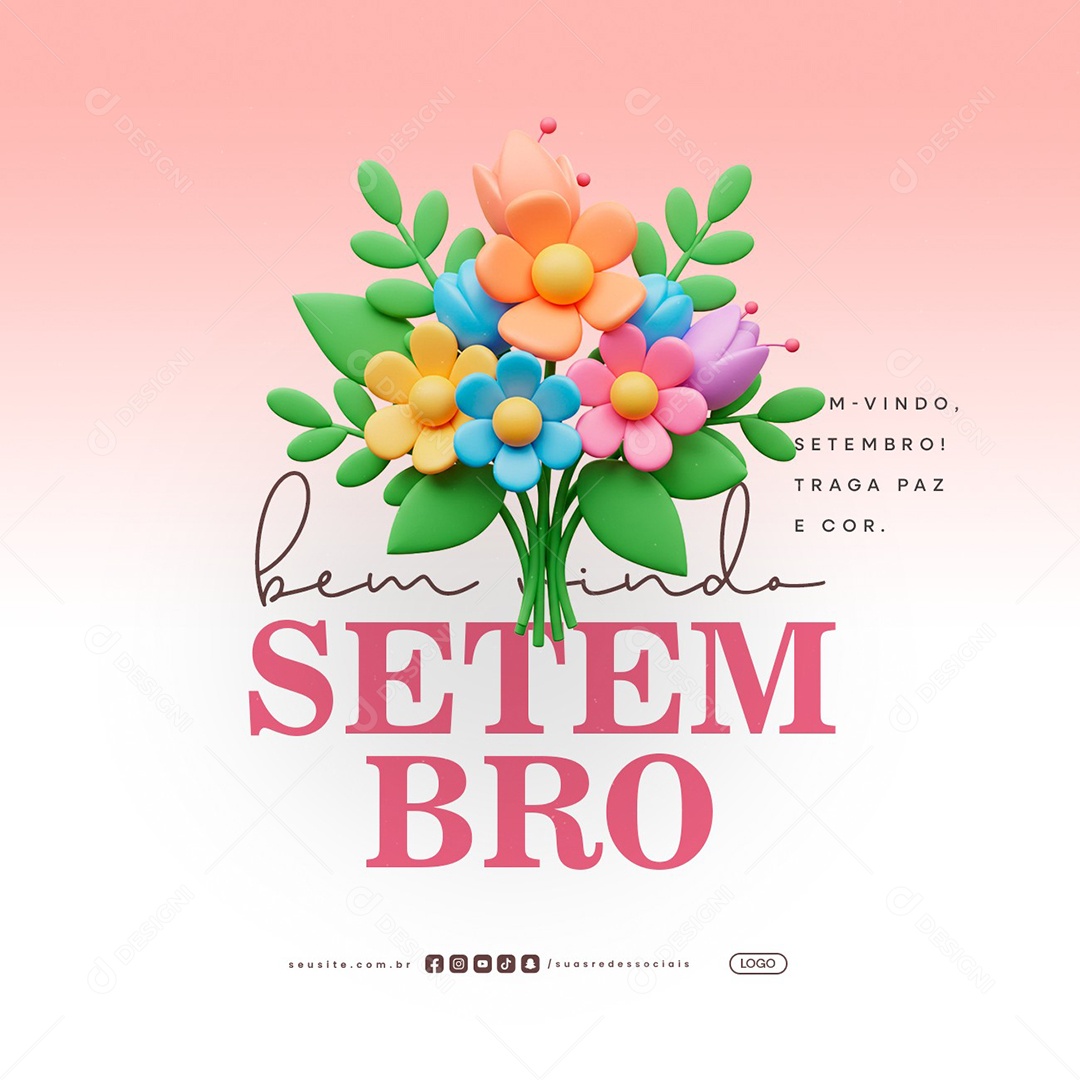 Bem Vindo Setembro Boas Vindas Social Media PSD Editável
