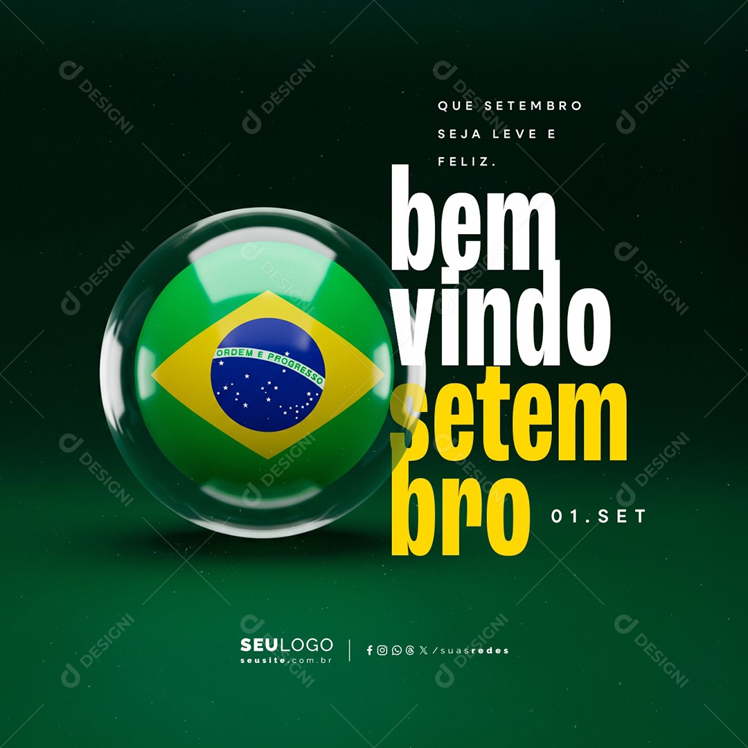 Bem Vindo Setembro Boas Vindas Social Media PSD Editável