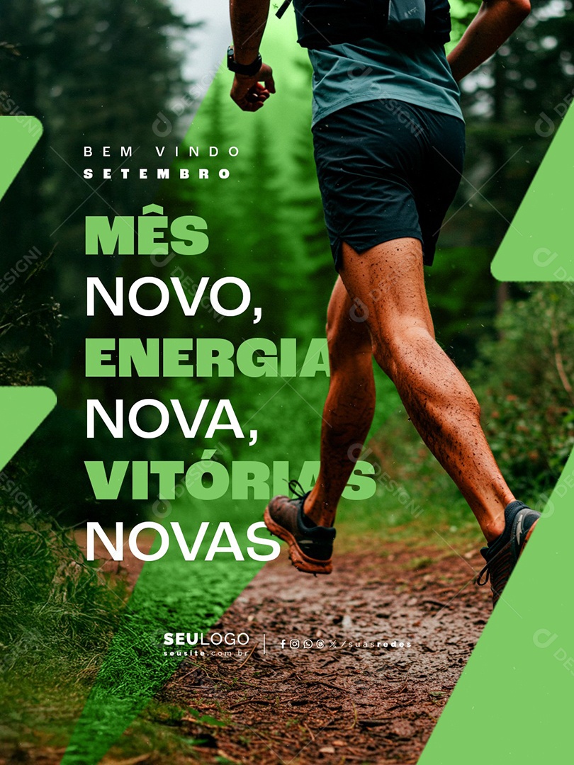 Bem Vindo Setembro Novo Mês Nova Energia Social Media PSD Editável