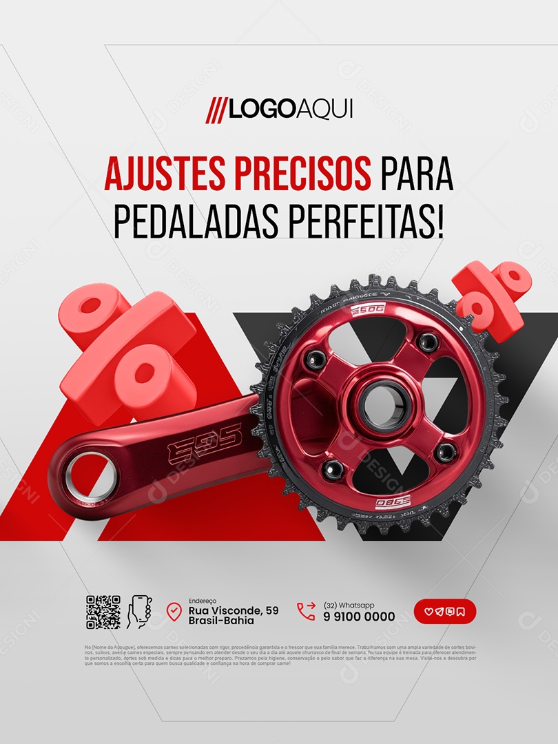 Bicicletaria Ajustes Preciso Social Media PSD Editável