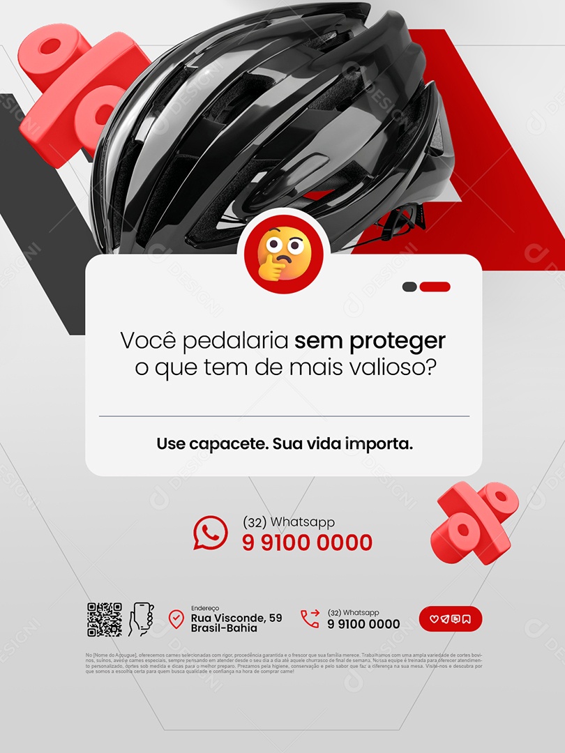Bicicletaria Caixa de Perguntas Social Media PSD Editável