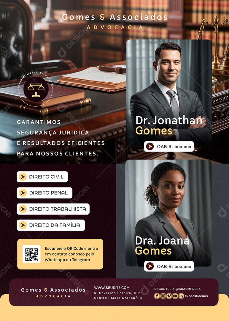 Flyer Advocacia Segurança Jurídica Social Media PSD Editável